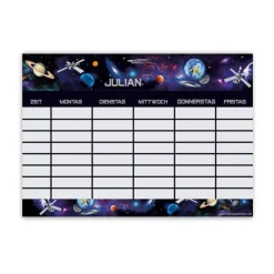 A4 Stundenplan | Weltall - personalisierbar, optional wiederbeschreibbar Kinder Stundenplan