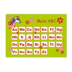 ABC Lernposter | Pony Blumen - grün rot Kinder Einschulung