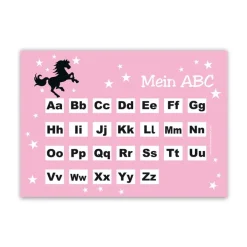 Sale ABC Lernposter | Wildpferd - rosa Kinder Einschulung