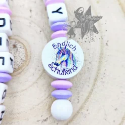 Best ABC Rechenkette Zählkette mit Name Einhorn - Endlich Schulkind -Geschenk zur Einschulung- Kinder Einschulung