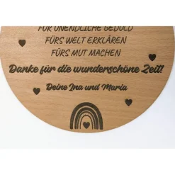 Online Abschiedsgeschenk als Dankeschön für Kita Erzieherin - Personalisiertes Kindergarten Holzschild zum Abschied Kinder Danksagungskarten