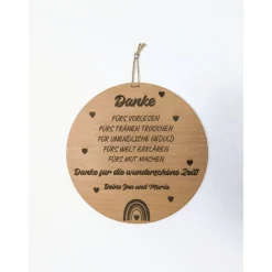 Online Abschiedsgeschenk als Dankeschön für Kita Erzieherin - Personalisiertes Kindergarten Holzschild zum Abschied Kinder Danksagungskarten