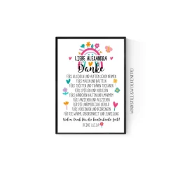 Danksagungskarten|Windstill & Wolkenfrei Abschiedsgeschenk Erzieherin Tagesmutter Kinderpflegerin Geschenk Danke personalisiert mit Namen