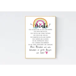 Danksagungskarten|Windstill & Wolkenfrei Abschiedsgeschenk Kindergarten Kita Team Krippen Team Erzieherin Geschenk Regenbogen pink