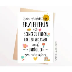 Best Abschiedskarte Kindergarten Kita Erzieherin Grundschule Abschiedsgeschenk Karte Dankeskarte Kinder Danksagungskarten