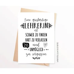 Sale Abschiedskarte Lehrerin Schule Abschiedsgeschenk Karte Dankeskarte Danksagungskarten