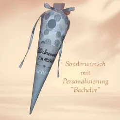 Best Abschlusstüte Abi, Studium, Master, Bachelor - Glückwunsch zum Schulabschluss personalisierbar mit Namen braun Kinder Schultüten