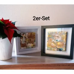 Best Acryl pouring art 2er-Set gerahmt Geschenke