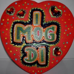 Sale Acrylbild I MOG DI Herzbild zum Valentinstag Muttertag Collage Bild auf herzförmigem Keilrahmen Valentinstagsgeschenke