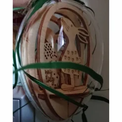 Acryl-Ei mit Holzhasen Osterdeko