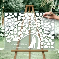 Hochzeitsgästebuch|CristalPainting Acrylglas Hochzeitsschild Hochzeitsgästebuch Hochzeitsgeschenk Gästebuch