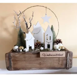 Outlet Adventsgesteck in alter Ziegelform – Shabby-Look & natürliche Weihnachtsdeko Adventskränze