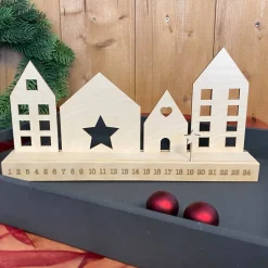 Adventskalender|Werkstatt am See Adventskalender aus Holz – Skandinavische Häuser zum Gestalten