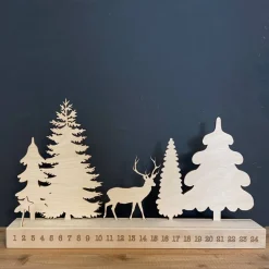 Adventskalender|Werkstatt am See Adventskalender aus Holz mit Waldszene – Skandinavisches Design zum Selbstgestalten
