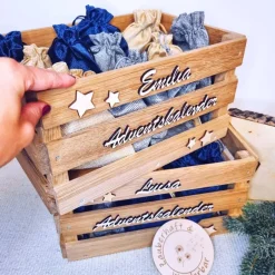 Adventskalender|Zauberhaft & Wunderbar Adventskalender personalisiert | Adventskalender Kinder | Holzkiste  Weihnachten | Geschenke für Kinder | Adventskiste