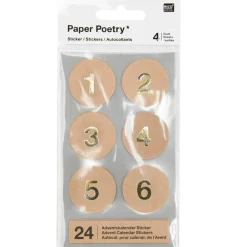 New Adventskalender Stickerzahlen aus Kraftpapier Bastelzubehör