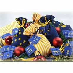 Sale Adventskalender Stoff Säckchen mit gestickten Zahlen für Kinder und Erwachsene, Weihnachten, Advent, verschiedene Farben Adventskalender