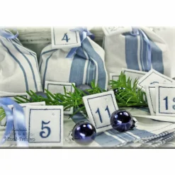 Adventskalender Stoff Säckchen mit gestickten Zahlen für Kinder und Erwachsene, Weihnachten, Advent, verschiedene Farben Adventskalender