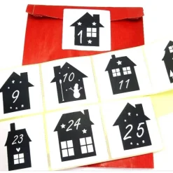 Adventskalender Zahlen große Sticker Häuser Häuschen, 24 Adventskalenderzahlen Aufkleber, by BuntMixxDESIGN Adventskalenderzahlen