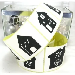 Adventskalender Zahlen große Sticker Häuser Häuschen, 24 Adventskalenderzahlen Aufkleber, by BuntMixxDESIGN Adventskalenderzahlen