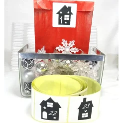 Adventskalender Zahlen große Sticker Häuser Häuschen, 24 Adventskalenderzahlen Aufkleber, by BuntMixxDESIGN Adventskalenderzahlen