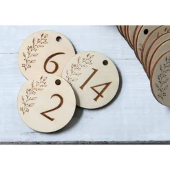 Sale Adventskalender Zahlen Holz 1–24 Ø4,5 cm – runde Anhänger mit gravierter Ranke, wiederverwendbar Adventskalenderzahlen