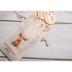 Sale Adventskalender Zahlen Holz 1–24 Ø4,5 cm – runde Anhänger mit gravierter Ranke, wiederverwendbar Adventskalenderzahlen