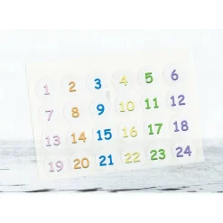 Adventskalenderzahlen|bunt-mixx-DESIGN Adventskalender Zahlen Sticker, 3cm rund, weiß BUNTE Zahlen 1-24 Aufkleber, made by BuntMixxDESIGN