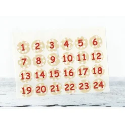 Hot Adventskalender Zahlen Sticker, rote Zahlen 1-24 Aufkleber, made by BuntMixxDESIGN Adventskalenderzahlen