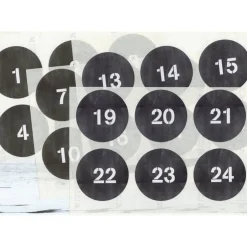 Sale Adventskalender Zahlen Sticker, 6cm rund Kreidetafel dunkelgrau, WEISS Zahlen 1-24, by BuntMixxDESIGN Adventskalenderzahlen
