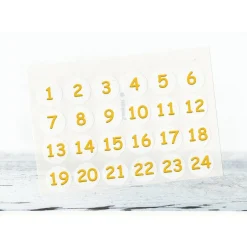 Adventskalenderzahlen|bunt-mixx-DESIGN Adventskalender Zahlen Sticker, Zahlen GELB, 1-24 Aufkleber, made by BuntMixxDESIGN