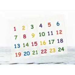 Online Adventskalender Zahlen Sticker, BUNTE Zahlen, 1-24 Aufkleber, made by BuntMixxDESIGN Adventskalenderzahlen