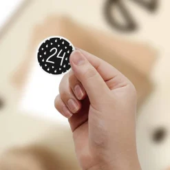Outlet Adventskalender Zahlenaufkleber *Cozy Winter* / 24 runde Aufkleber / ∅ 40 mm Adventskalenderzahlen