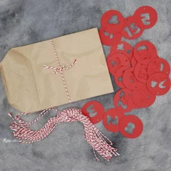 Adventskalender|Reizvolle Karten und mehr Adventskalender zum Befüllen – 24 Kraftpapierbeutel mit roten Zahlenanhängern & Kordeln