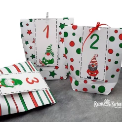 Adventskalender zum Befüllen – 24 handgemachte Papiertüten & Wichtel-Anhänger Adventskalender