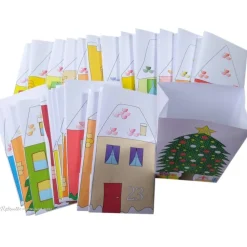 Discount Adventskalender-Tüten Winterdorf – Handgemachter Adventskalender zum Befüllen Adventskalender