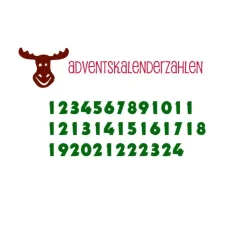 Adventskalenderzahlen|stuemperei Adventskalenderzahlen  + Elch #2 - Flock - Motiv