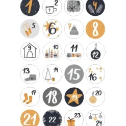 New Adventskalenderzahlen Buttons mit Sicherheitsnadel zum Befestigen Adventskalenderzahlen