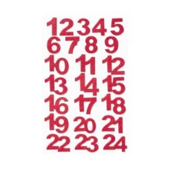 Adventskalenderzahlen Filz rot Bastelzubehör