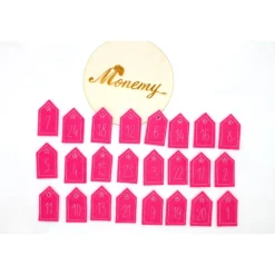 Outlet Adventskalenderzahlen Haus Filz pink Adventskalenderzahlen