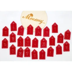 New Adventskalenderzahlen Haus Filz rot Adventskalenderzahlen