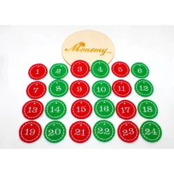 Best Adventskalenderzahlen rot grün Filz rund bestickt / Zahlen für Adventskalender Adventskalenderzahlen