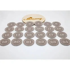 Outlet Adventskalenderzahlen taupe Filz rund bestickt / Zahlen Anhänger Adventskalender Adventskalenderzahlen