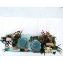 Adventskränze|DeinZuhause Adventskranz weiß haltbar Adventsgesteck Tischdeko Weihnachtsdeko Häuser