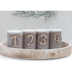 New Adventskranz Zahlen Holz 1–4 (Ziffern) – handgemachte Holzzahlen, natürliche Weihnachtsdeko Adventskranz Zahlen