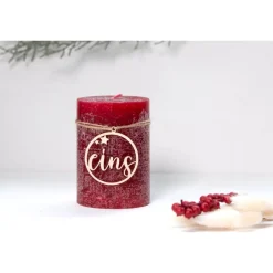 Adventskranz Zahlen|nice-4u Adventskranz Zahlen Holz 1–4 in Schreibschrift mit Sternen – handgemachte Holzzahlen, natürliche Weihnachtsdeko