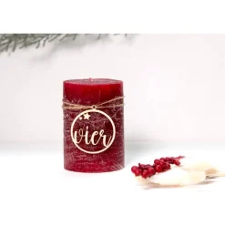 Adventskranz Zahlen|nice-4u Adventskranz Zahlen Holz 1–4 in Schreibschrift mit Sternen – handgemachte Holzzahlen, natürliche Weihnachtsdeko