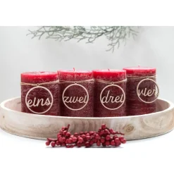 Clearance Adventskranz Zahlen Holz 1–4 in schlicher Schreibschrift – handgemachte Holzzahlen, natürliche Weihnachtsdeko Adventskranz Zahlen