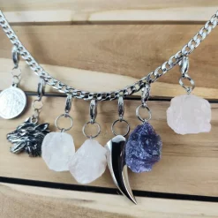 Anhänger für Charivari aus Edelstahl und Stein, Trachtenschmuck Trachtenschmuck