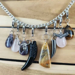 Discount Anhänger für Charivari aus Edelstahl und Stein, Trachtenschmuck Trachtenschmuck
